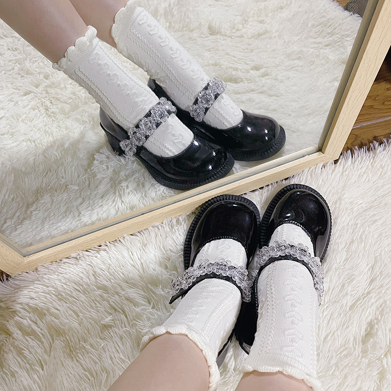 甜美日系lolita软妹白袜子