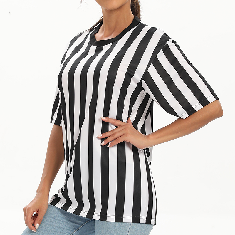 足球光板裁判服上衣篮球裁判装备黑白条纹裁判服男可印制印号