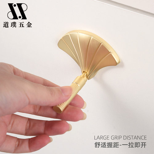 扇形拉手金色柜门轻奢现代简约