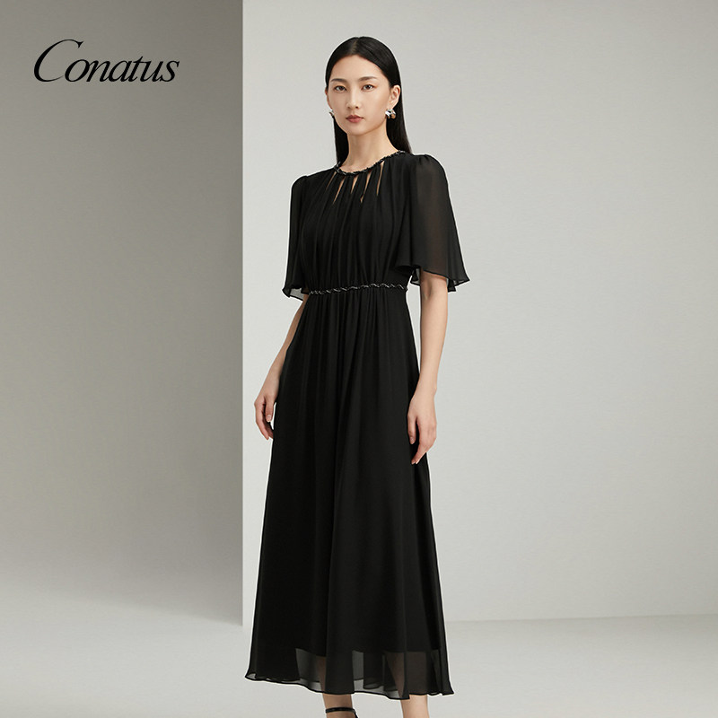 CONATUS/珂尼蒂思2025年夏季新款时髦贵气优雅连衣裙高级感裙子