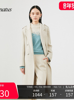 CONATUS/珂尼蒂思羊毛大衣冬季新款高级感宽松毛呢外套女