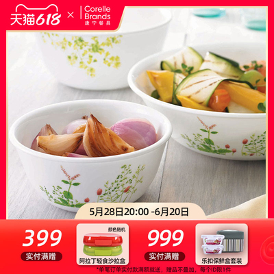 CORELLE正品康宁餐具耐热玻璃普罗旺斯家用饭碗汤碗面碗菜盆盘子