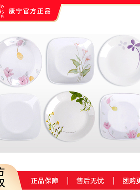 进口康宁餐具corelle2件组合康宁玻璃方盘平盘西餐盘子鱼盘