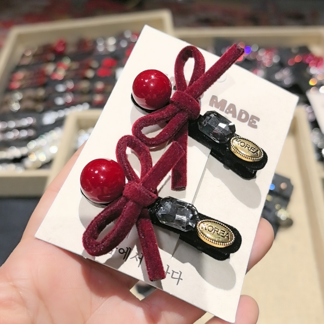 韩系秋冬高级复古植绒丝绒发夹网红时尚百搭侧边夹鸭嘴夹碎发卡,饰品/流行首饰/时尚饰品新,发饰,淘宝优惠券,粉丝福利购,淘宝优惠卷