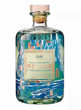 法国RIVAGE GIN高帝海岸葡萄金酒调酒 干邑酒庄海岸金酒桶陈700ml