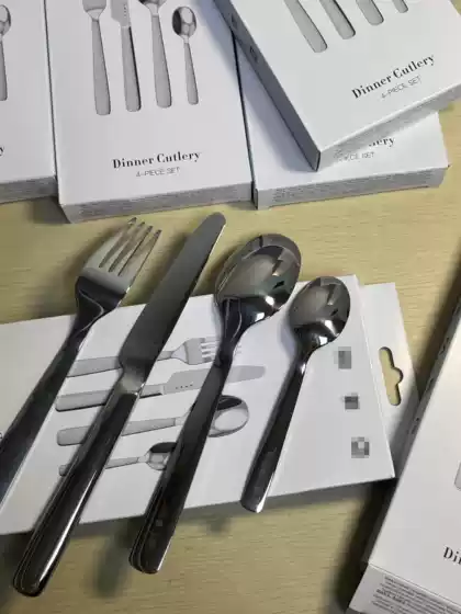 High-Looking and Simple ins Style Stainless Steel Thickeneded 4-Piece French Western Food Knife and Fork Home Kitchen Set Four-Piece Set