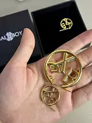 Exotic South African Letter Earrings, High-End Popular Gold Round Fashionable Large Diameter Small Diameter Personalized Earrings