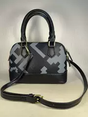 2025 Popular Simple European and American Fashion Black and Gray Plaid Handbag Exquisite and Versatile Cross-Shoulder Bag Work Clothing Casual Style