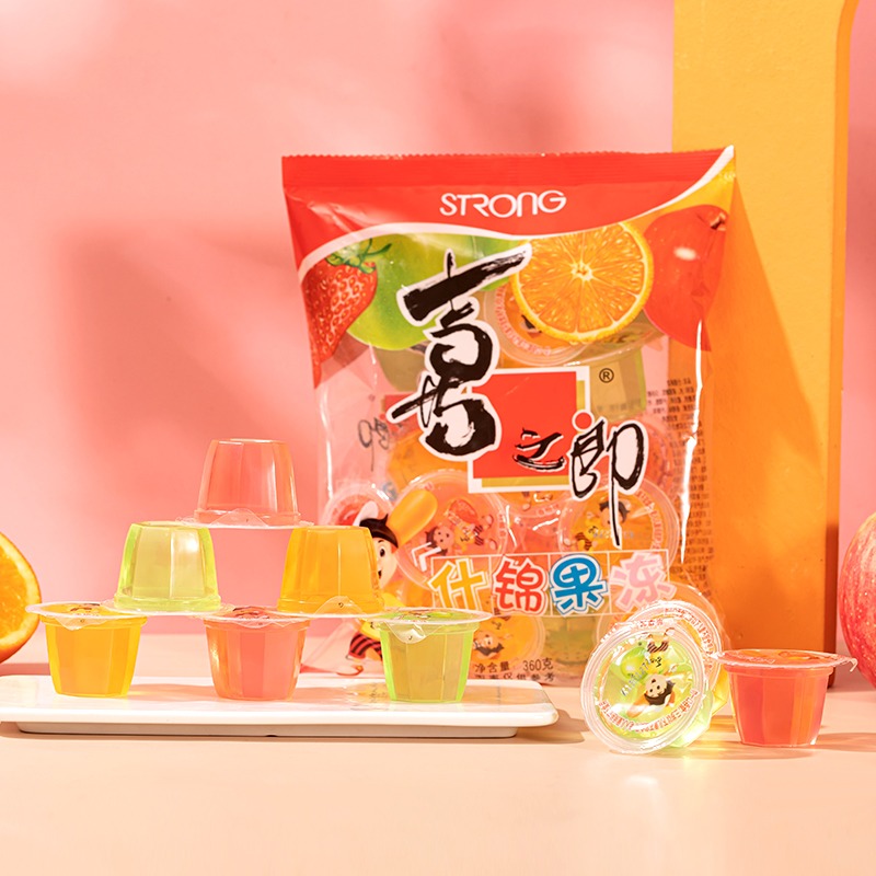 喜之郎果冻360g果汁果肉吸吸什锦乳酸糖果儿童生日聚会零食食品