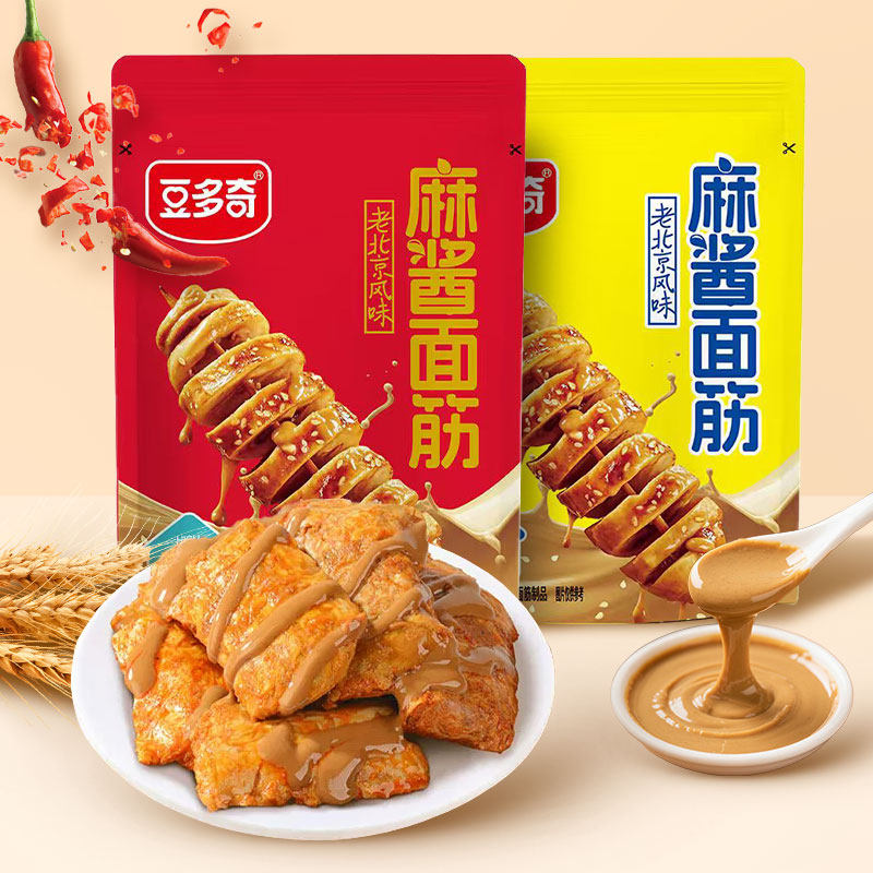 豆多奇麻酱面筋138g香辣烧烤味过瘾解馋办公室休闲零食小吃