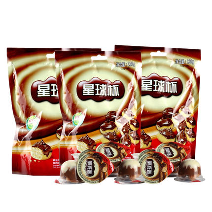 星球杯120g*3包巧克力浆饼干粒儿童休闲零食品小吃甜甜乐