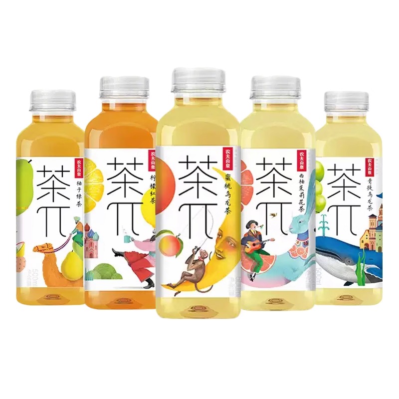 农夫山泉茶派茶π500ml*2瓶蜜桃乌龙柚子果味茶饮料茶兀