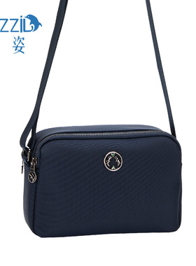 Frazzil/法姿新款斜挎包女蓝色帆布包时尚休闲单肩小包百搭小方包