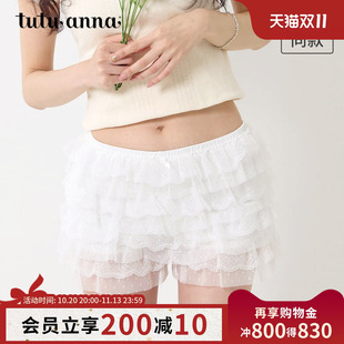 tutuanna女士安全裤日本官网同款纯色蕾丝短裙打底裤防走光隐形