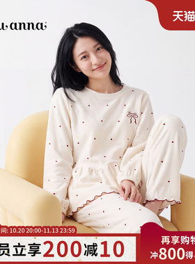 tutuanna天鹅绒亲肤家居服套装