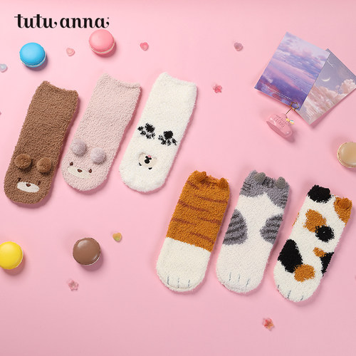 毛毛袜tutuanna保暖女