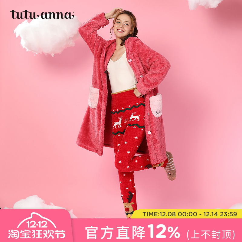 秋冬毛毛裤tutuanna女高腰