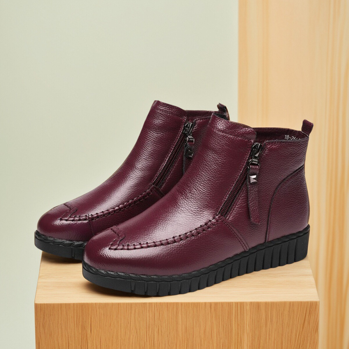 棉鞋保暖圆头低跟妈妈鞋