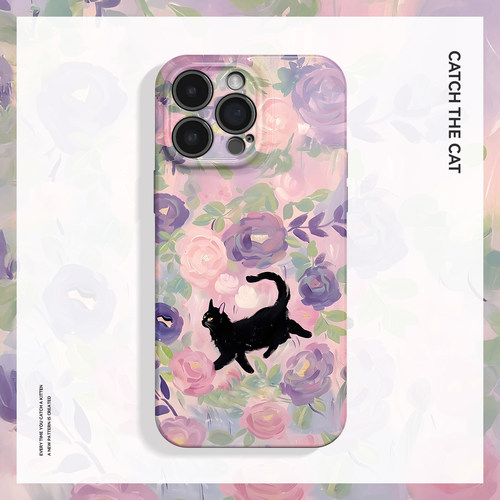 花丛漫步~适用iPhone16promax苹果15小米14华为mate70手机壳pura70pro+韩系opporeno13荣耀300vivoX90软壳