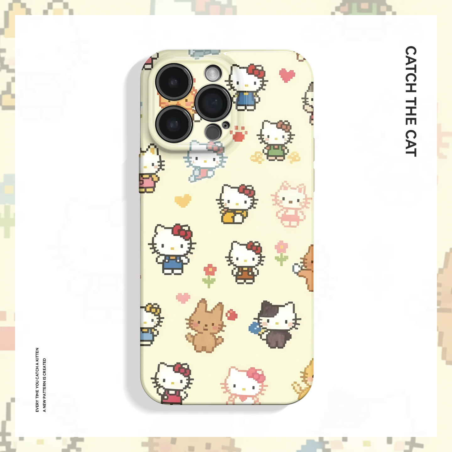 像素小猫~个性凯蒂ins适用苹果17promax手机壳iphone16华为nova14小米15opporeno13vivox200一加ace5软findx8