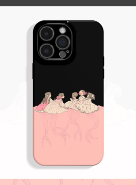美人鱼~粉黑色简约独特少女ins适用iPhone16promax手机壳nova13华为pura70小米15vivox100软oppofindx8苹果14