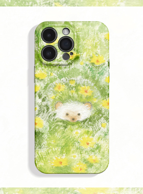 春天刺猬~清新治愈ins适用苹果17promax手机壳iphone16华为pura70小米15软opporeno14荣耀400萌iqoo13红米k80