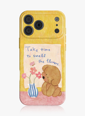 嗅花小狗~适用iphone手机壳17promax苹果16mate80华为pura70可爱nova13小米15opporeno14油画vivo荣耀300新款