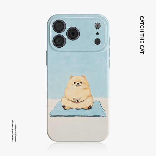 打坐小狗~ins适用iphone手机壳17promax苹果16mate80华为pura70萌系nova13简约15opporeno14油画vivo荣耀300
