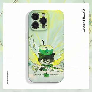 15pro手机壳新款 华为nova13软OPPOreon12小米14vivoS20一加ACE3荣耀200 青苹果ins菲林适用iPhone16 猫有引力