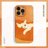 慵懒小猫 15promax手机壳华为pura70苹果14红米k80vivoX200软opporeno12畅享70 可爱油画猫咪ins适用iPhone16