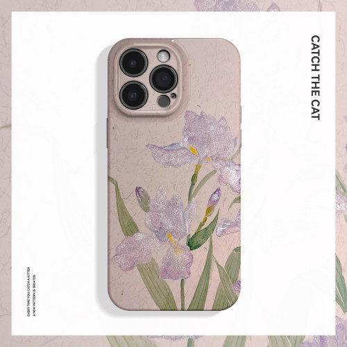 鸢尾~水墨适用iPhone16promax苹果14手机壳小米15华为pura70pro中国风mate60复古oppofindx8荣耀300vivox100