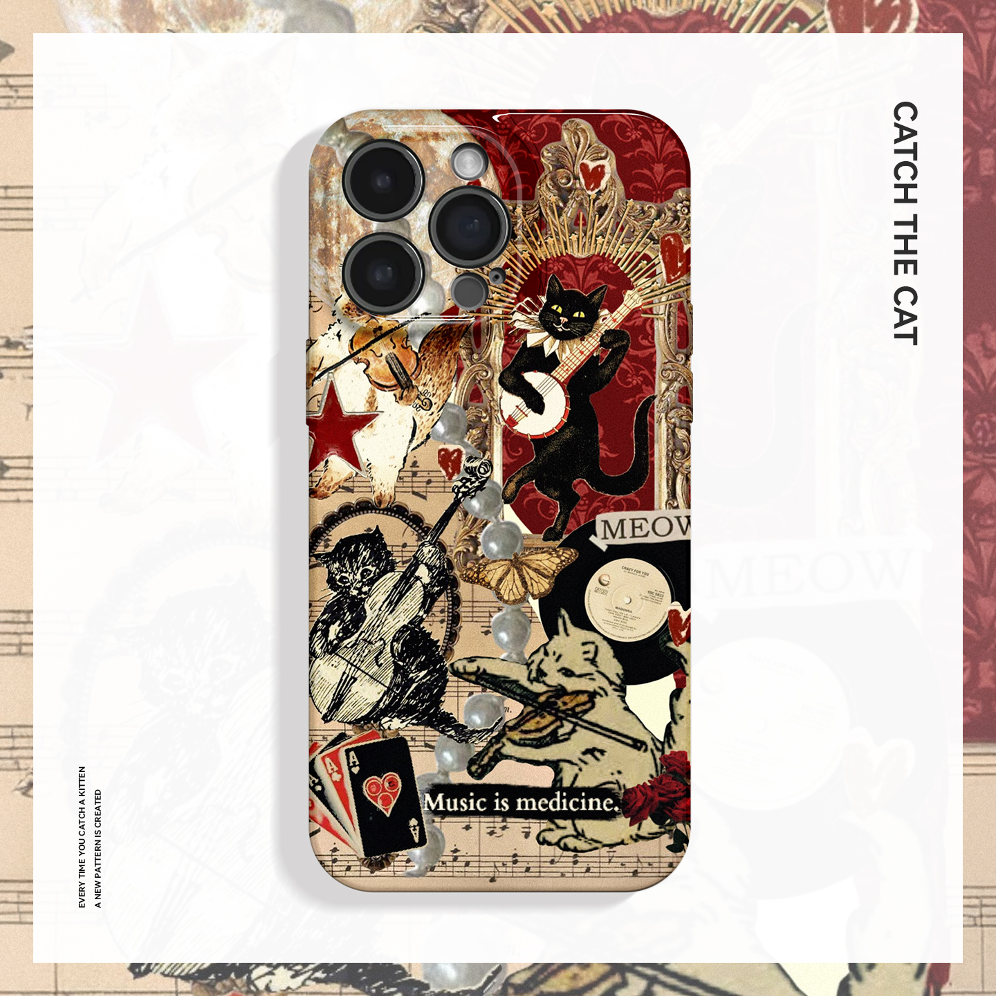 古典乐团~复古小猫油画拼贴ins适用iPhone16promax手机壳nova13华为pura70小米15vivox100软oppofindx8苹果14