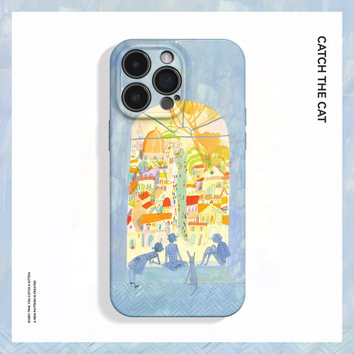 豁然开朗~小众艺术插画ins适用iPhone16/15pro手机壳新华为mate70小米14水彩vivoS19软iqooneo10苹果14荣耀90
