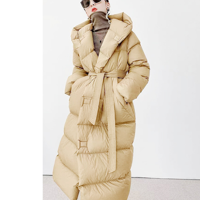 长款加厚连帽鹅绒羽绒服羽绒服