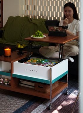 不众丨RUBIK茶几包豪斯储物移动茶桌收纳升降客厅边几复古小推车