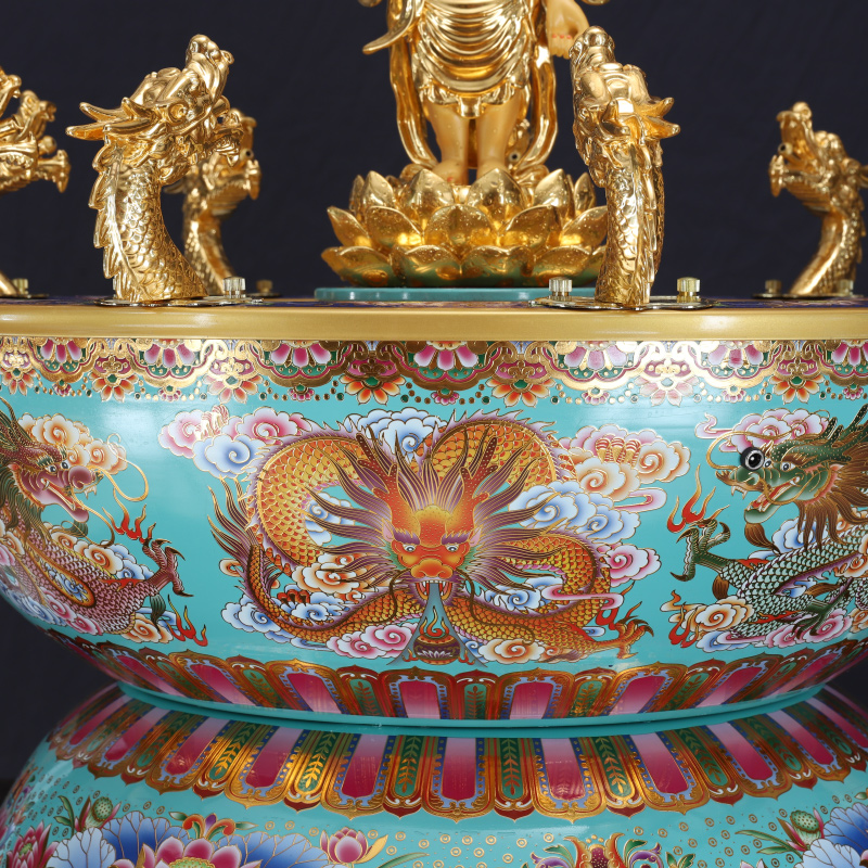 铜合金九龙浴佛太子佛像摆件浴佛节飘带浴佛铜像佛堂寺庙佛具用品