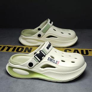 男童洞洞鞋2025新款夏季外穿防滑防臭踩屎感儿童沙滩拖鞋大童男孩