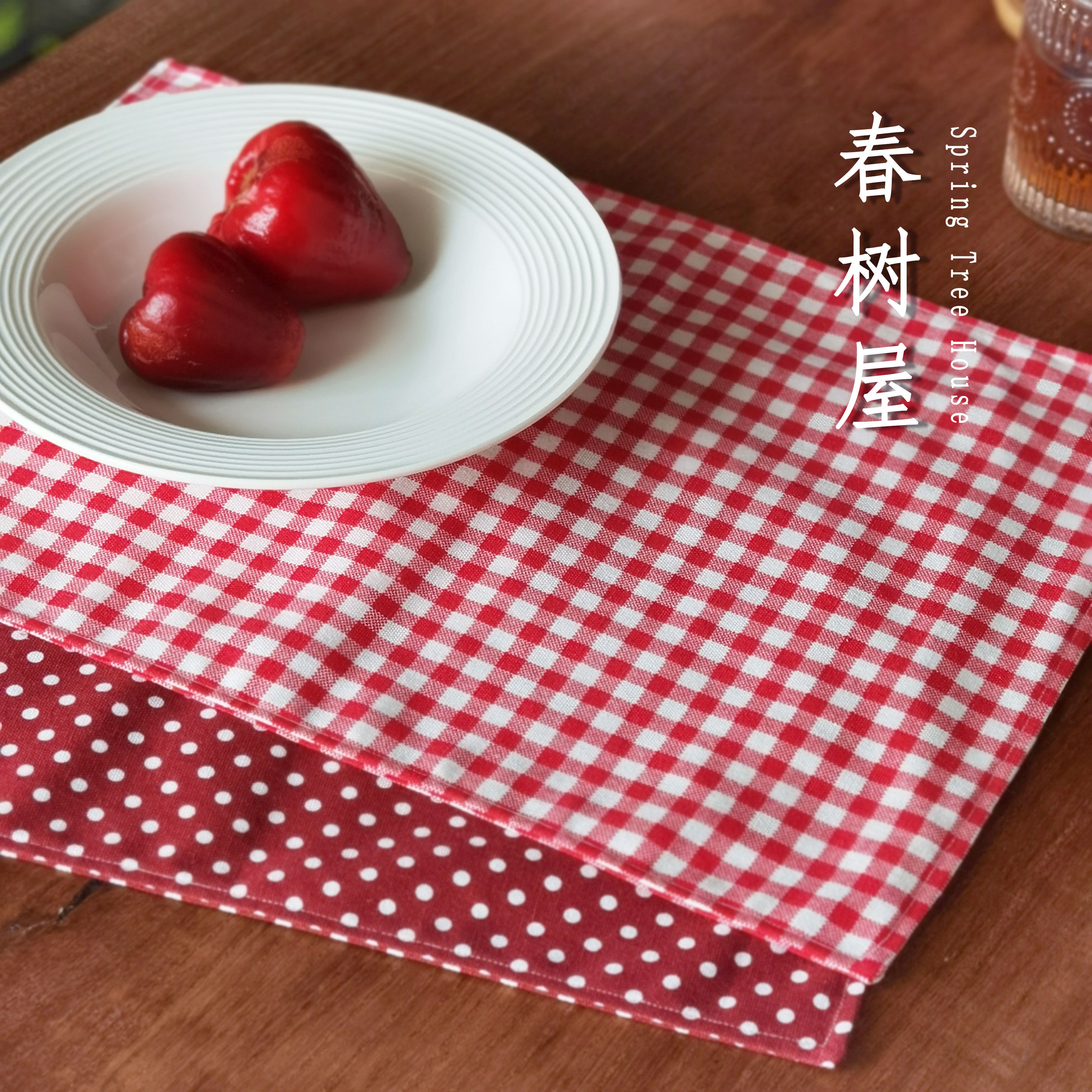 手工餐垫棉麻双层布艺吸水隔热垫