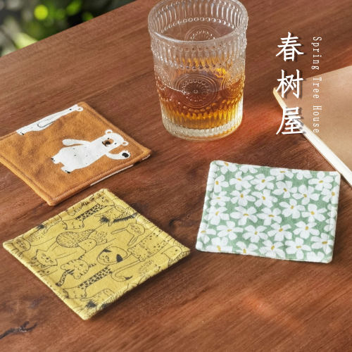 自制磨毛绒布手工布艺茶杯水杯垫