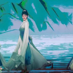 一江清水古典舞青衣京剧 中国飘逸舞蹈演出服春晚同款 戏曲服装 水袖