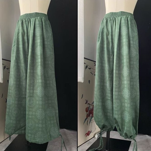 汉服衬裤叠穿灯笼裤文艺复古宽松休闲裤女春秋季束脚国风阔腿裤子
