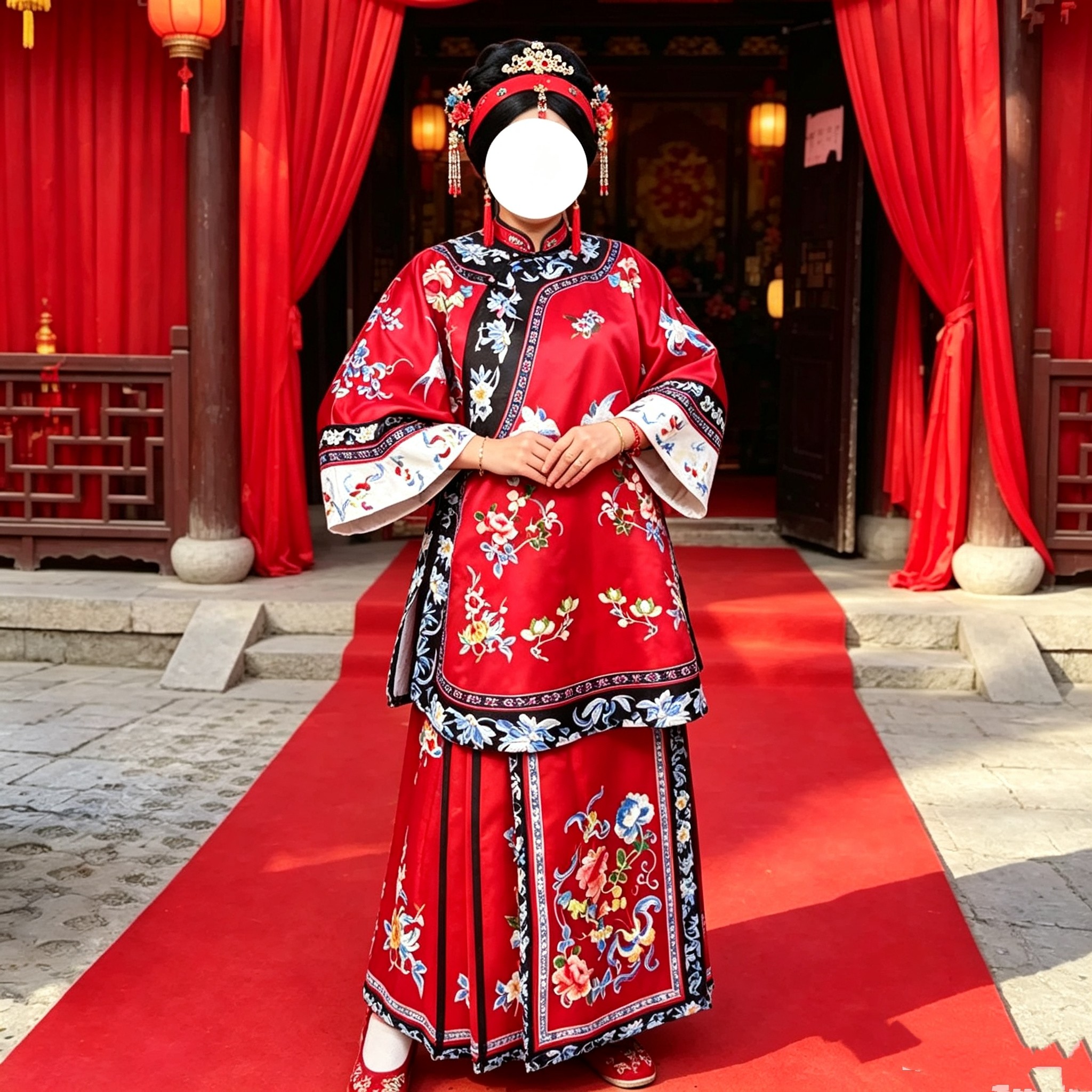 清汉女马面裙成人女晚清民国格格旗装晋商少奶奶复古国风套装媒婆