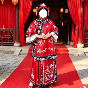 清汉女马面裙成人女晚清民国格格旗装晋商少奶奶复古国风套装媒婆
