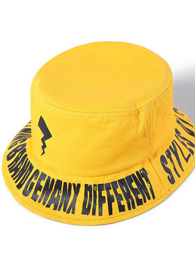 GENANX闪电潮牌阿云嘎同款渔夫帽潮流黄色嘻哈时尚国潮街舞盆帽男