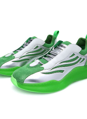 GENANX闪电潮牌老爹鞋个性时尚绿色秋季新款增高厚底运动休闲鞋男