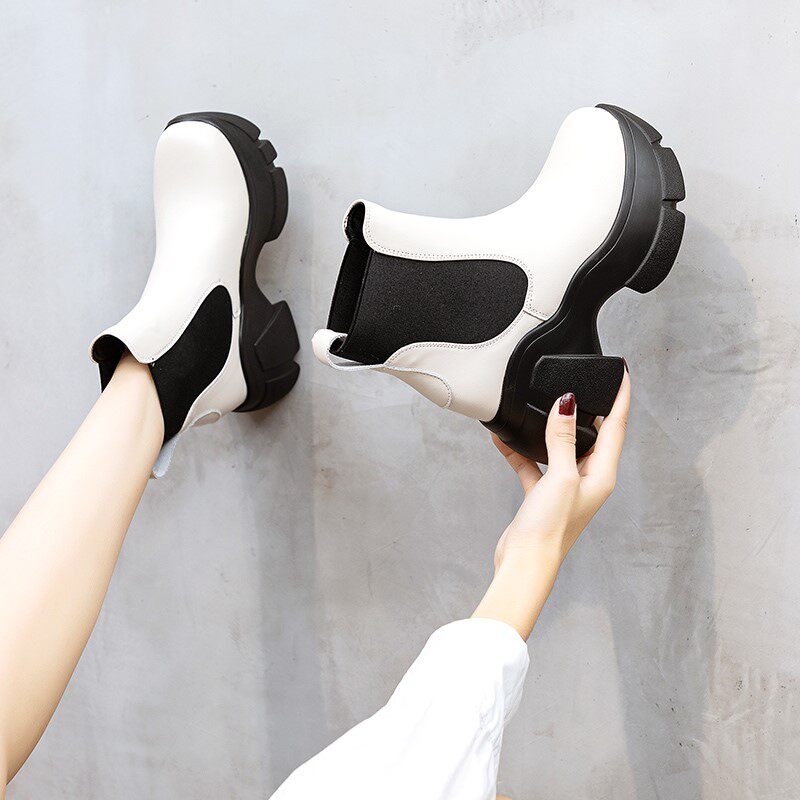 STAR THE SAME INNER HEIGHTENED MARTIN BOOTS WOMENS SHOES AUTUMN WINTER 2024 NEW SMALL MAN PLATFORM SOLED CHELSEA BOOTS SINGLE BOOTS