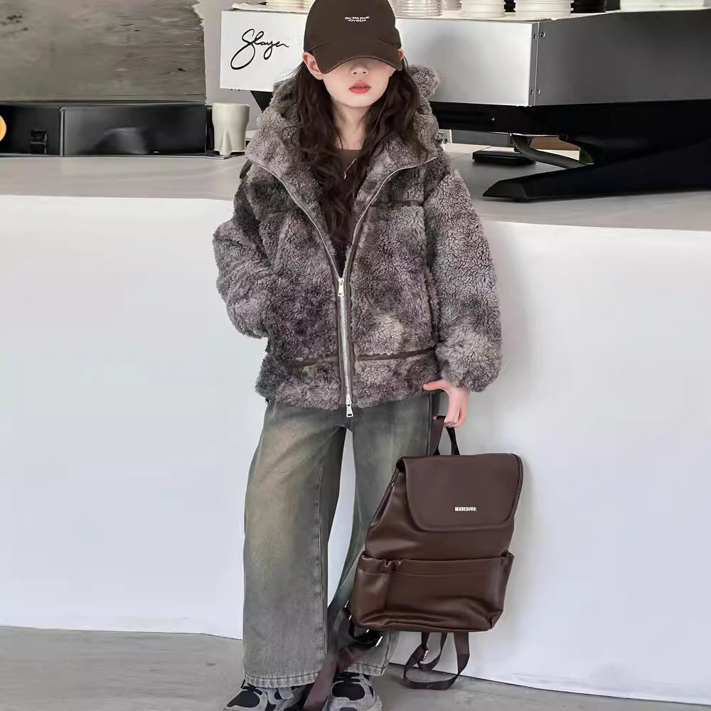 2024秋冬新款女童毛毛衣外套加厚可爱韩版宽松百搭潮流网红春秋