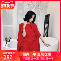 Evening dress women 2019 new banquet noble temperament short red toast bride birthday party dress