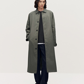 风衣外套 长款 1SM1092180 高级感廓形松木绿男款 TRENDIANO新款