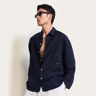 TRENDIANO亚麻平纹亲肤轻薄老钱风衬衫 1SM2011150